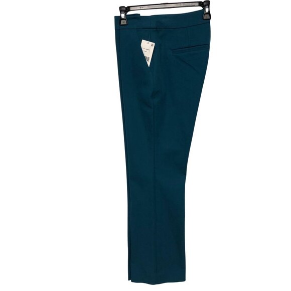 Trina Turk $298 Womens Teal Straight-Leg Pants High-Rise With Pockets 4 NWT - Picture 10 of 14
